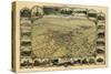 Bakersfield, California - Panoramic Map-Lantern Press-Stretched Canvas