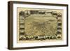 Bakersfield, California - Panoramic Map-Lantern Press-Framed Art Print
