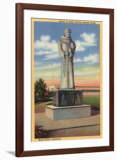 Bakersfield, California - Statue of Padre Garces in Garces Circle-Lantern Press-Framed Art Print