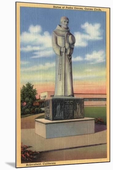 Bakersfield, California - Statue of Padre Garces in Garces Circle-Lantern Press-Mounted Art Print