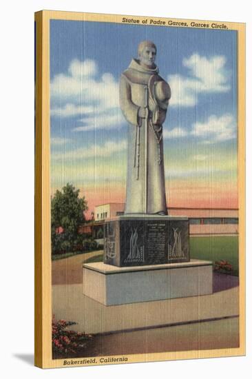 Bakersfield, California - Statue of Padre Garces in Garces Circle-Lantern Press-Stretched Canvas