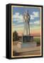 Bakersfield, California - Statue of Padre Garces in Garces Circle-Lantern Press-Framed Stretched Canvas