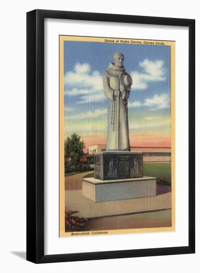 Bakersfield, California - Statue of Padre Garces in Garces Circle-Lantern Press-Framed Art Print