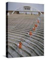 Bakersfield Junior College: Cheerleaders Practicing for Football Rally-Ralph Crane-Stretched Canvas