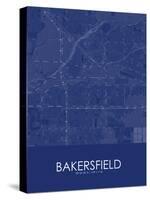 Bakersfield, United States of America Blue Map-null-Stretched Canvas