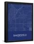 Bakersfield, United States of America Blue Map-null-Framed Poster