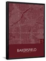 Bakersfield, United States of America Red Map-null-Framed Poster