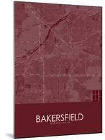 Bakersfield, United States of America Red Map-null-Mounted Poster