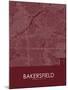 Bakersfield, United States of America Red Map-null-Mounted Poster