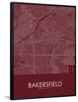 Bakersfield, United States of America Red Map-null-Framed Poster