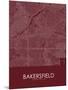 Bakersfield, United States of America Red Map-null-Mounted Poster