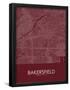 Bakersfield, United States of America Red Map-null-Framed Poster