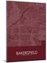 Bakersfield, United States of America Red Map-null-Mounted Poster