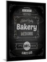 Bakery Label Poster, Chalk Typographic Design-Ozerina Anna-Mounted Art Print