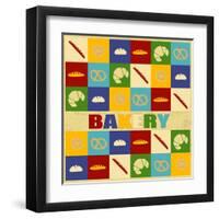 Bakery Vintage Poster-radubalint-Framed Art Print