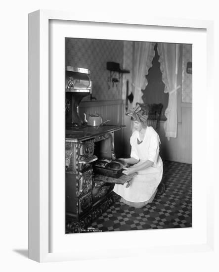 Baking Bread at Home for School Project, ca. 1914-null-Framed Giclee Print