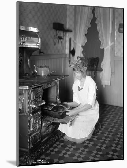 Baking Bread at Home for School Project, ca. 1914-null-Mounted Giclee Print
