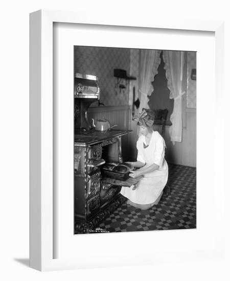 Baking Bread at Home for School Project, ca. 1914-null-Framed Giclee Print