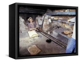 Baking Bread in a Wood-Fired Oven, Morocco-Merrill Images-Framed Stretched Canvas