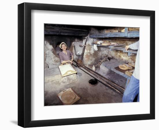 Baking Bread in a Wood-Fired Oven, Morocco-Merrill Images-Framed Photographic Print