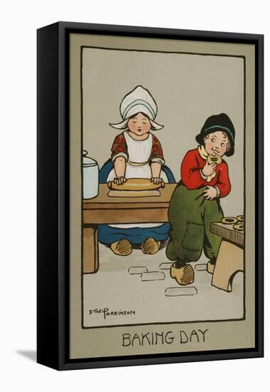 Baking Day, by Ethel Parkinson-null-Framed Stretched Canvas