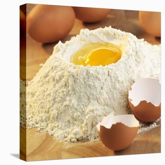 Baking Ingredients: Egg in Well in Mound of Flour-Alexander Feig-Stretched Canvas