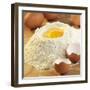Baking Ingredients: Egg in Well in Mound of Flour-Alexander Feig-Framed Premium Photographic Print