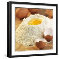 Baking Ingredients: Egg in Well in Mound of Flour-Alexander Feig-Framed Premium Photographic Print