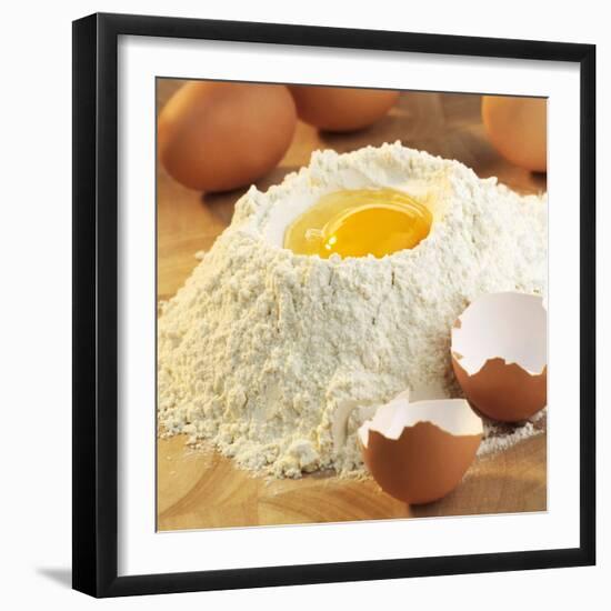 Baking Ingredients: Egg in Well in Mound of Flour-Alexander Feig-Framed Premium Photographic Print