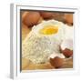 Baking Ingredients: Egg in Well in Mound of Flour-Alexander Feig-Framed Premium Photographic Print