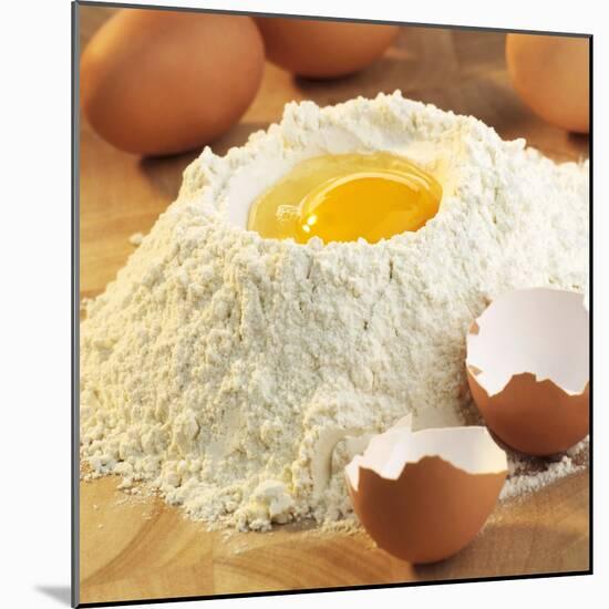 Baking Ingredients: Egg in Well in Mound of Flour-Alexander Feig-Mounted Photographic Print