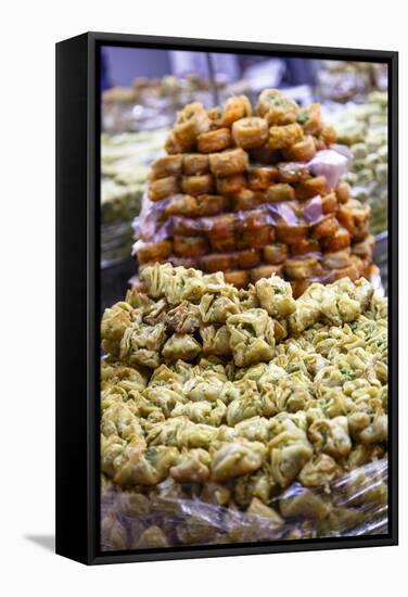 Baklava, an Arab Sweet Pastry at a Shop in the Old City, Jerusalem, Israel, Middle East-Yadid Levy-Framed Stretched Canvas