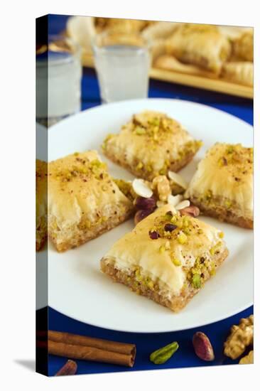 Baklava, Filo Pastry with Honey and Pistachios, Greece, Europe-Nico Tondini-Stretched Canvas