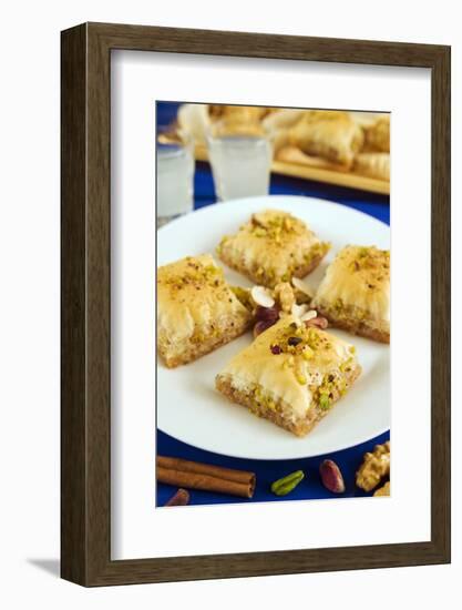 Baklava, Filo Pastry with Honey and Pistachios, Greece, Europe-Nico Tondini-Framed Photographic Print