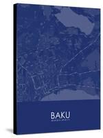 Baku, Azerbaijan Blue Map-null-Stretched Canvas