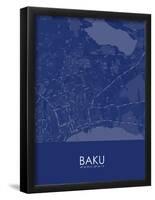 Baku, Azerbaijan Blue Map-null-Framed Poster