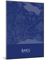 Baku, Azerbaijan Blue Map-null-Mounted Poster