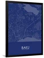 Baku, Azerbaijan Blue Map-null-Framed Poster