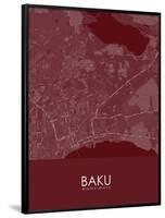 Baku, Azerbaijan Red Map-null-Framed Poster