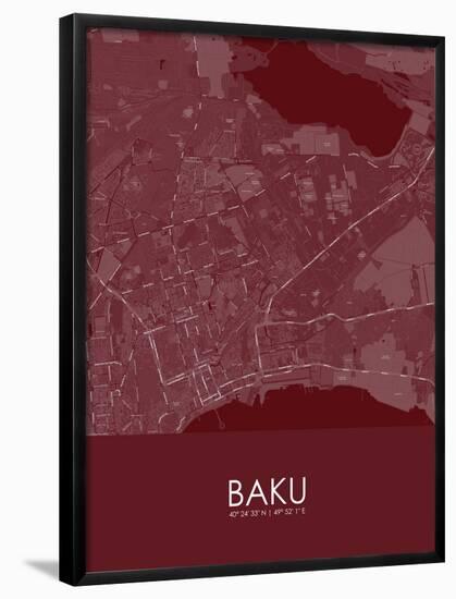 Baku, Azerbaijan Red Map-null-Framed Poster