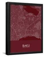 Baku, Azerbaijan Red Map-null-Framed Poster