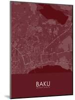 Baku, Azerbaijan Red Map-null-Mounted Poster