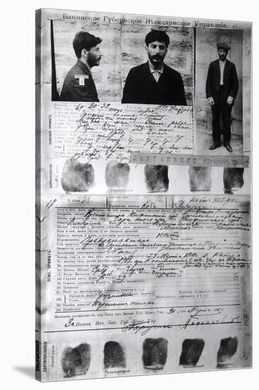Baku Police Form of the Political Criminal J Jugashvili (Stali), 1910-null-Stretched Canvas