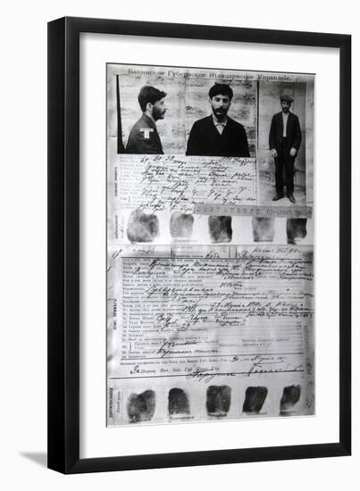 Baku Police Form of the Political Criminal J Jugashvili (Stali), 1910-null-Framed Giclee Print