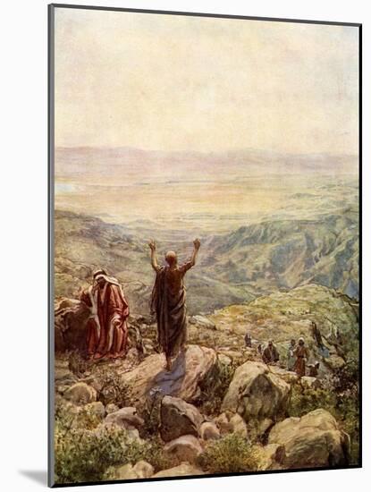 Balaam blessing the camp of Israel - Bible-William Brassey Hole-Mounted Giclee Print