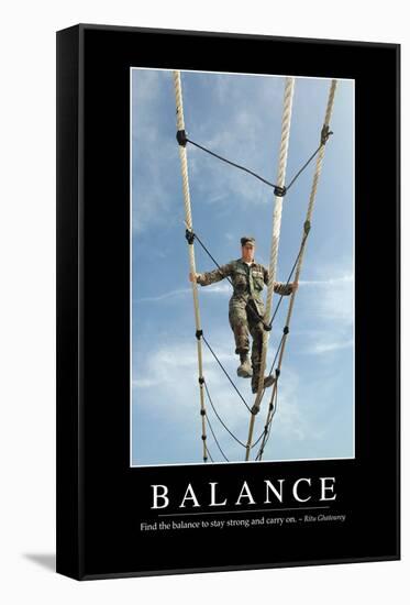 Balance: Inspirational Quote and Motivational Poster-null-Framed Stretched Canvas