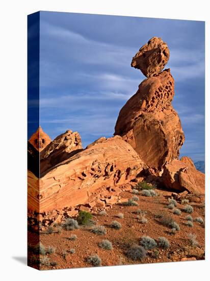 Balance Rock, Valley of Fire State Park, Nevada, USA-Charles Sleicher-Stretched Canvas