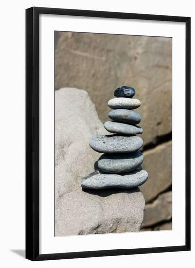 Balance, Stone Heap, Symbol-Catharina Lux-Framed Photographic Print