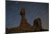 Balanced Rock Against a Backdrop of Star Trails, Arches National Park, Utah-null-Mounted Photographic Print