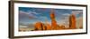 Balanced Rock and full moon, Arches National Park, Utah, USA-Panoramic Images-Framed Photographic Print